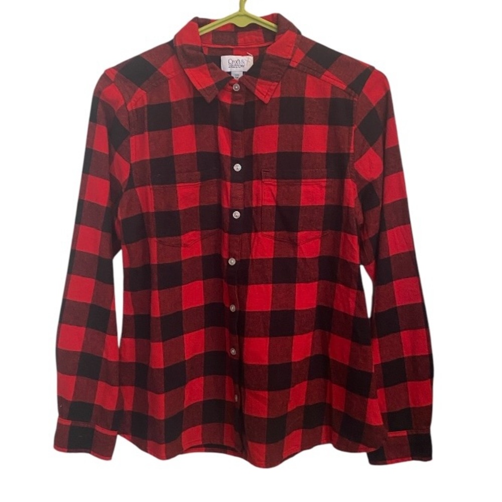 Croft & Barrow Extra Soft Flannel Cotton Shirt Women’s Size XS Petite